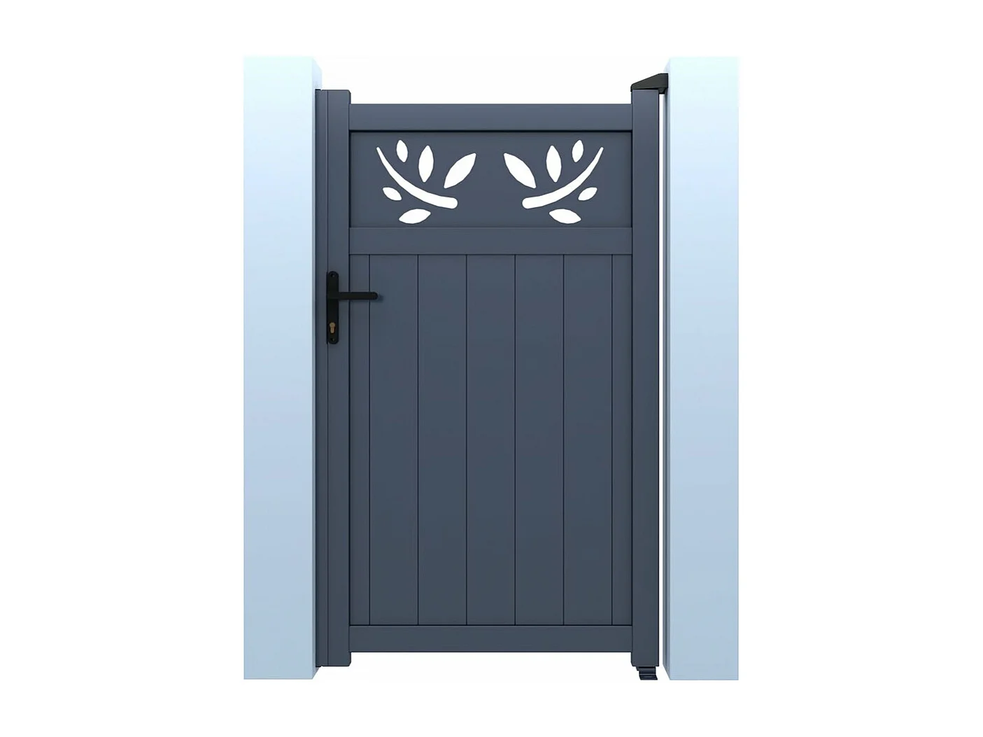 Portillon aluminium avec décor "Mathéo" - 100 x 140 cm - Gris