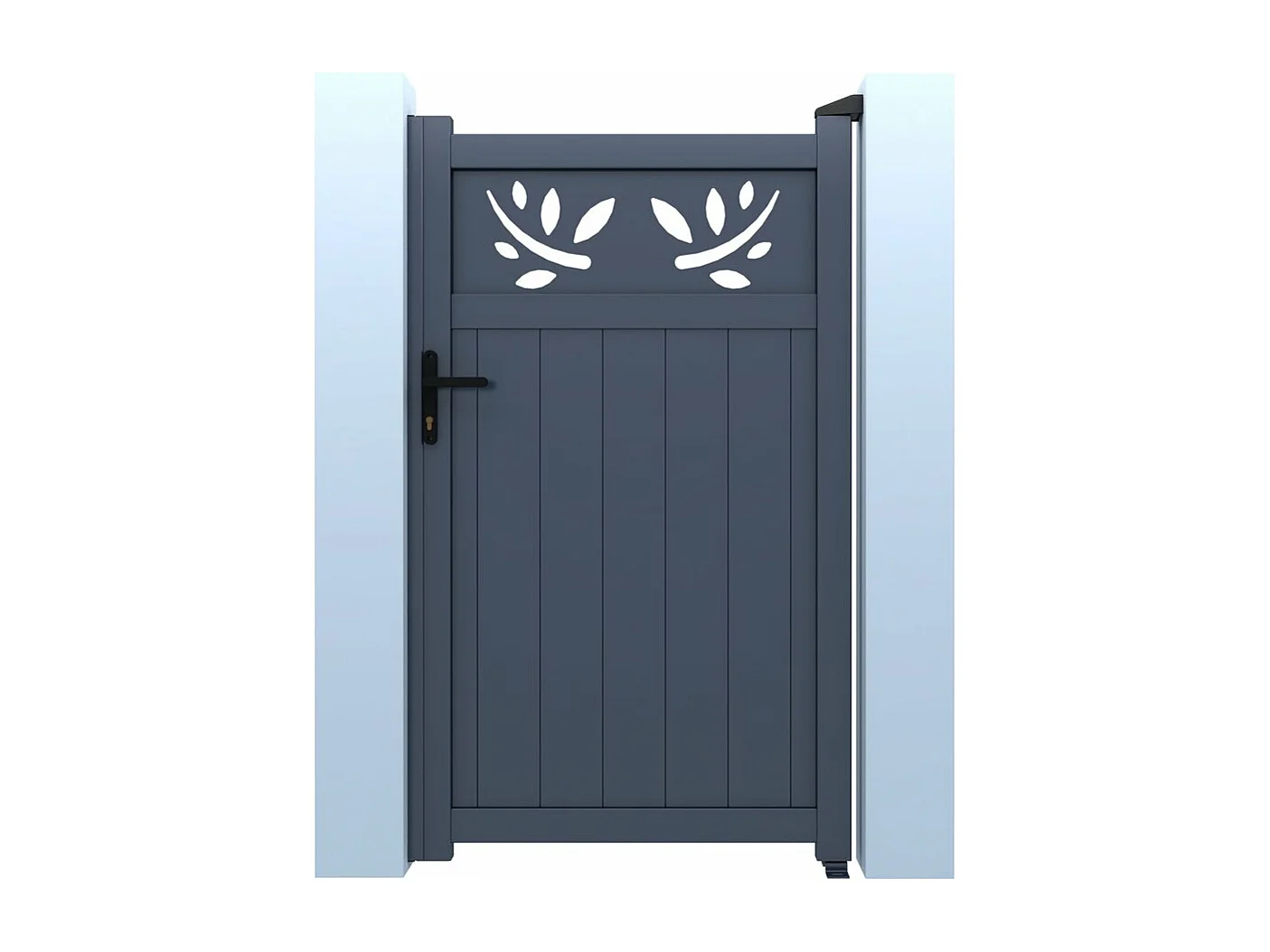 Aluminium-Halbgittertor "Mathéo" 100 x 180 cm Grau