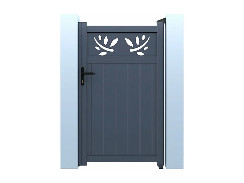 Aluminium-Halbgittertor "Mathéo" 100 x 180 cm Grau