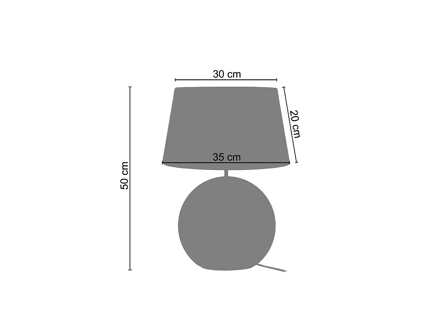 Lampe a poser vase verre  pétrole 50 cm.