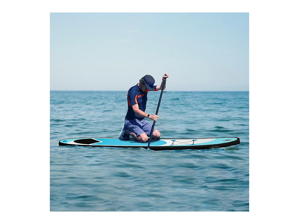 Tabla de Paleta Hinchable Ligero Azul SUP Stand Up Board 307x72x11cm