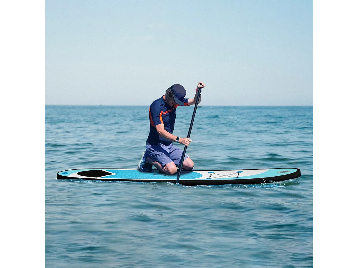 Tabla de Paleta Hinchable Ligero Azul SUP Stand Up Board 307x72x11cm