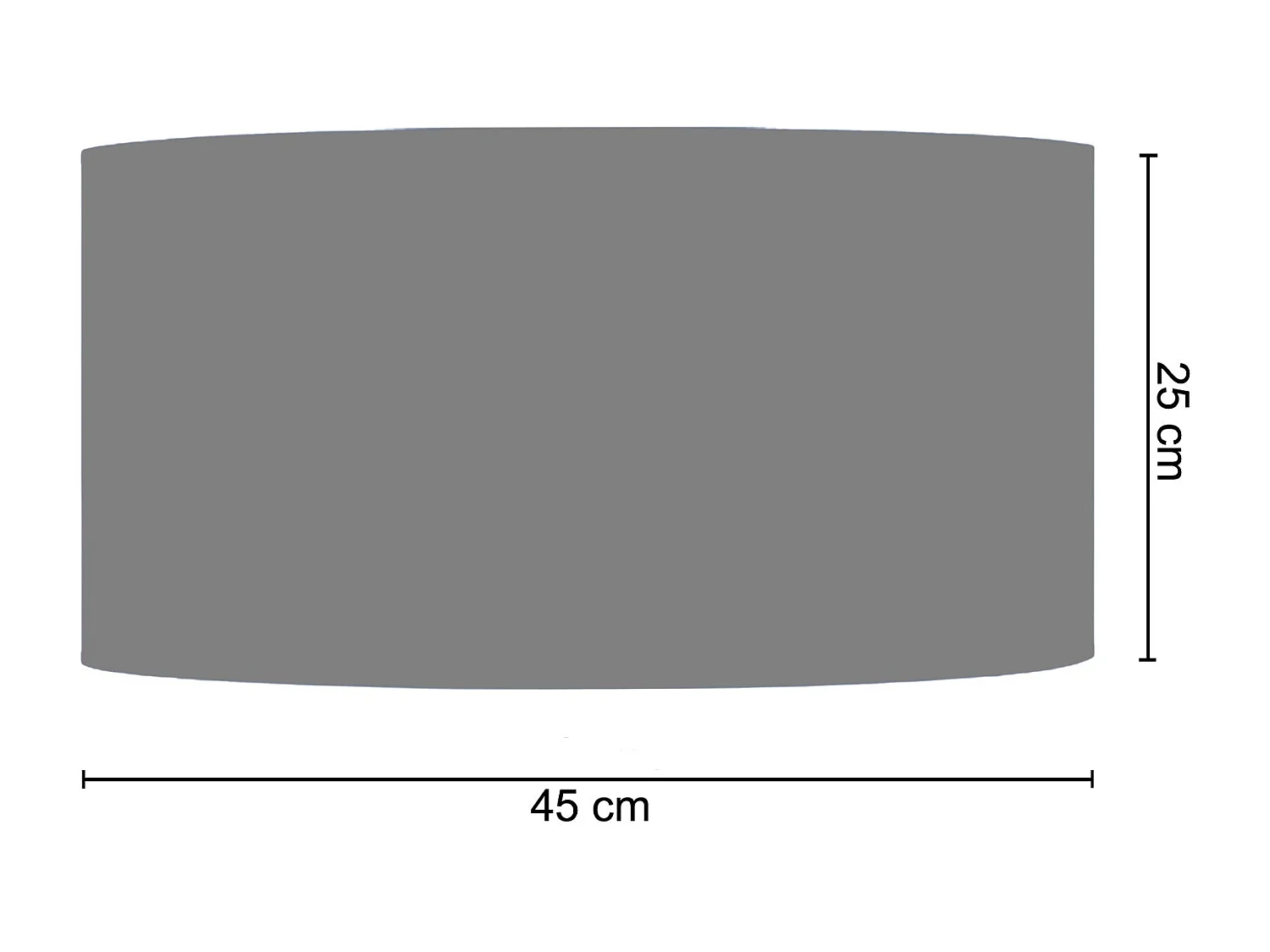 Abat-jour TOSEL ,tissu,Blanc , H27xD45xP 45cm