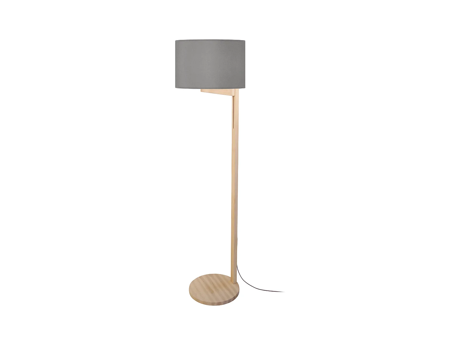Lampadaire gris,bois naturel 168 cm.