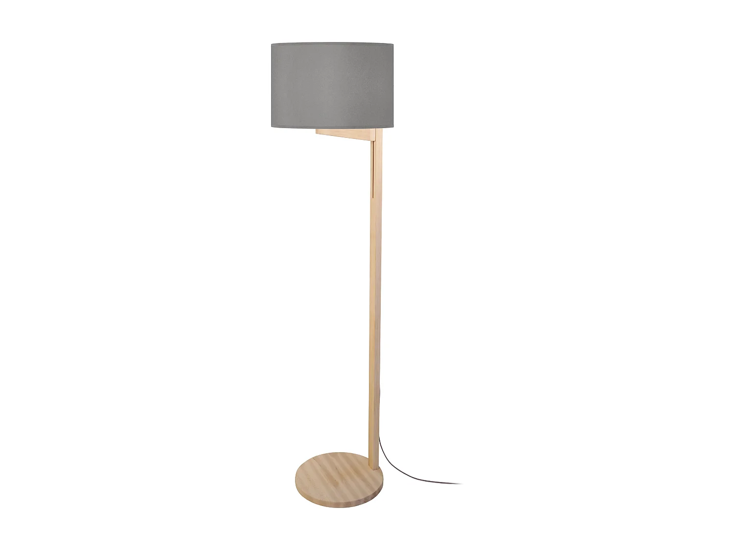 Lampadaire gris,bois naturel 168 cm.