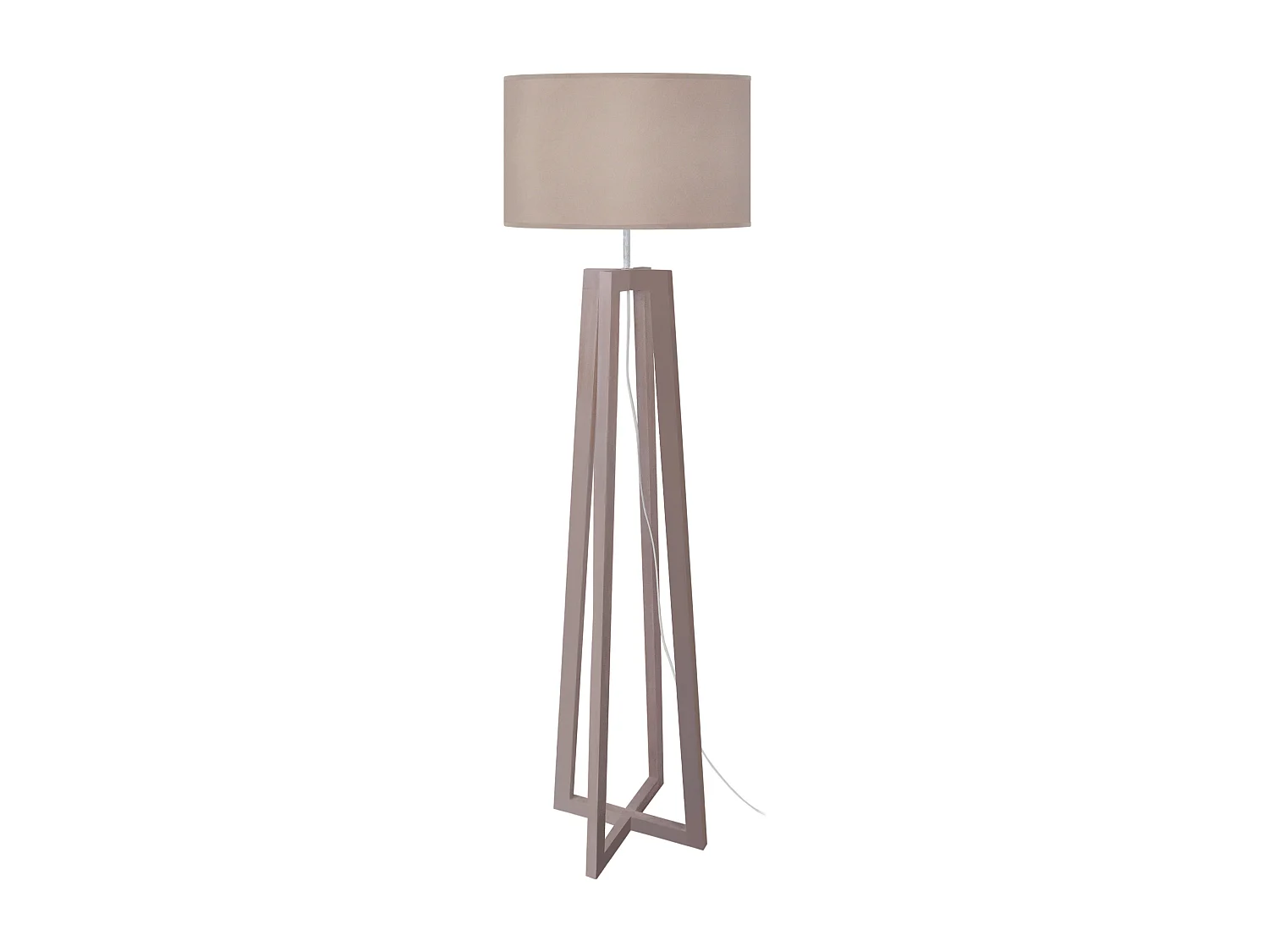 Lampadaire colonne bois taupe 150 cm.