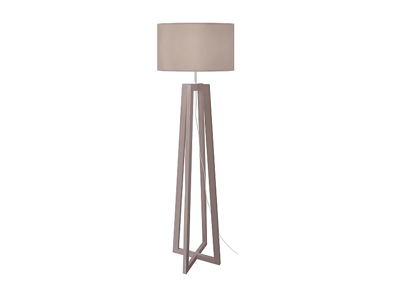 Lampadaire colonne bois taupe 150 cm.