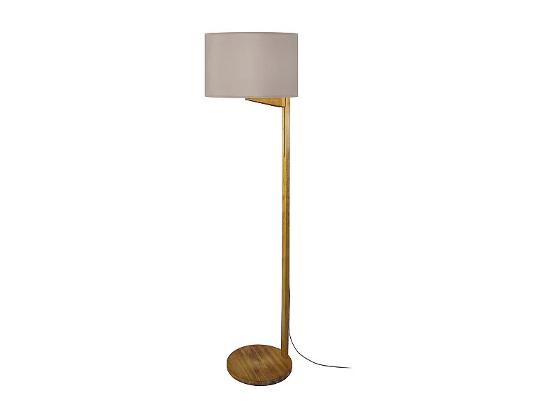 Lampadaire taupe,bois foncé 168 cm.