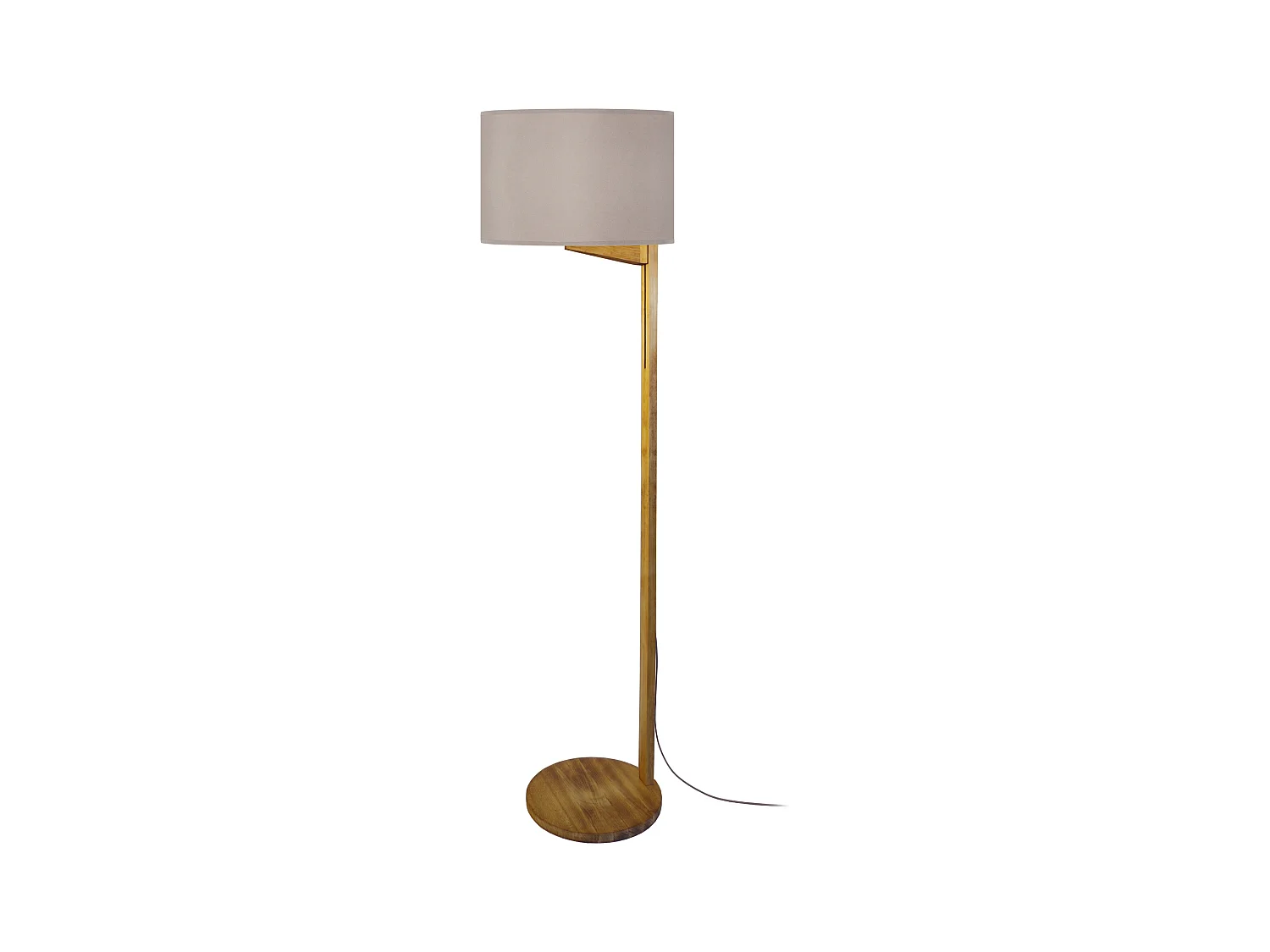 Lampadaire taupe,bois foncé 168 cm.
