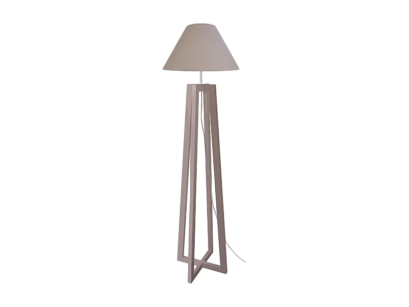 Lámpara de Pie TOSEL , madera,Gris ,A155xD 40xP40cm
