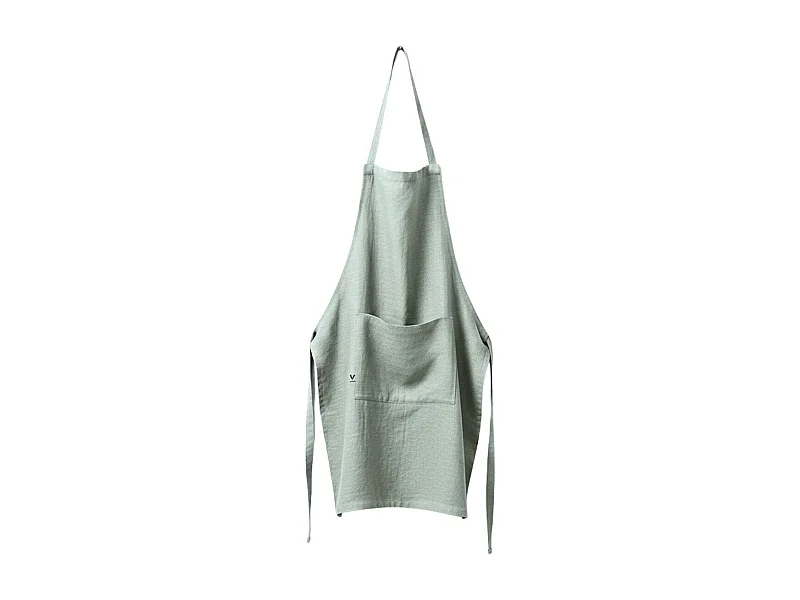 MARGAUX - Tablier Ajustable avec Poche 70x85cm Lin Lavé Coloris Eucalyptus