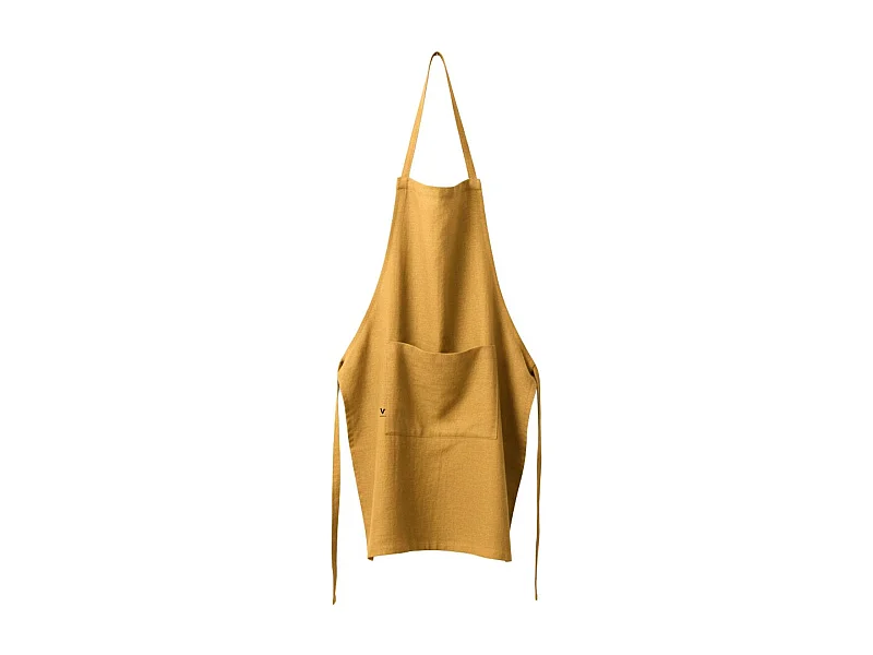 MARGAUX - Tablier Ajustable avec Poche 70x85cm Lin Lavé Coloris Miel