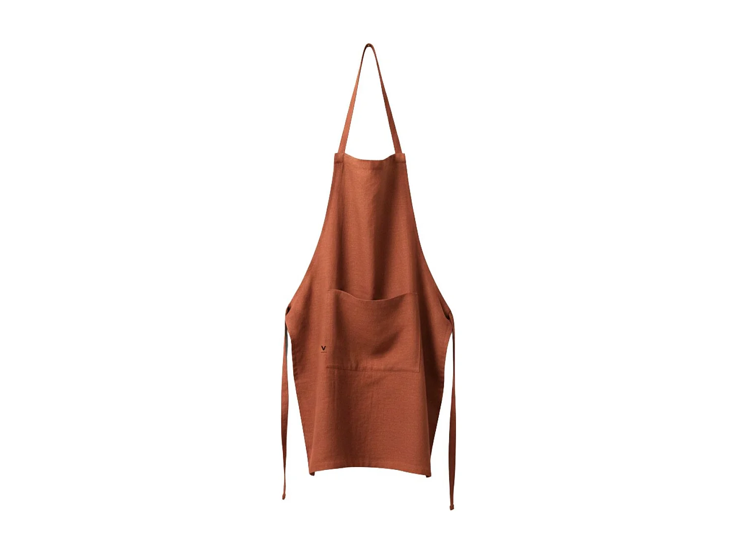 MARGAUX - Tablier Ajustable avec Poche 70x85cm Lin Lavé Coloris Paprika