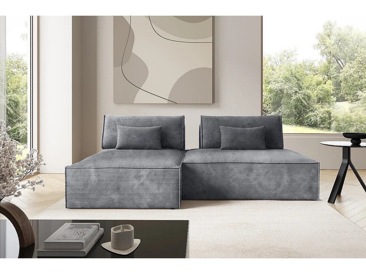 Modular Ecksofa mit Schlaffunktion LUCCA Grau