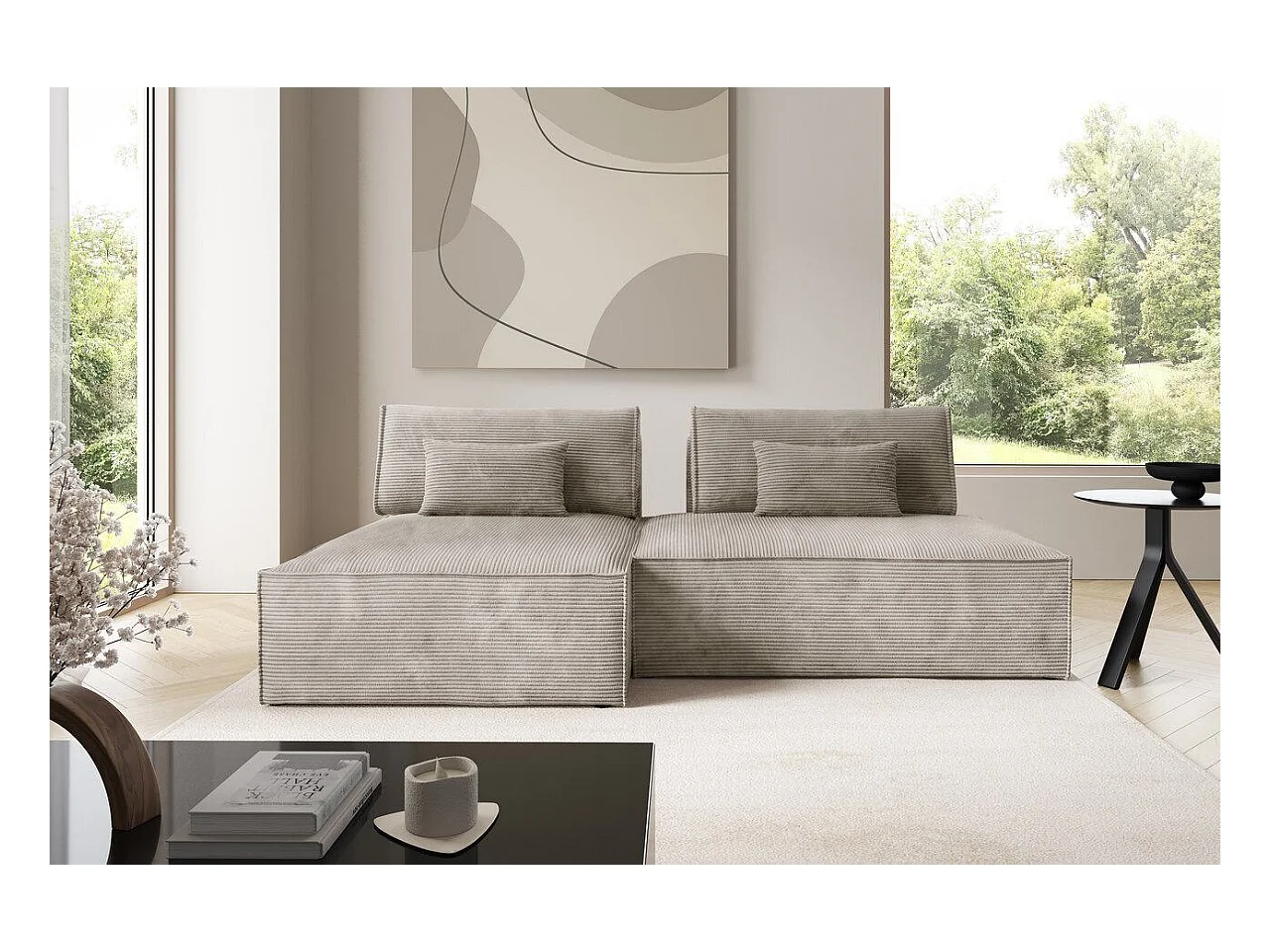 Modulaire hoekbankbed LUCCA Beige
