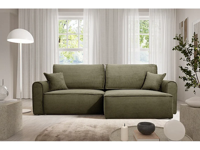 Ecksofa mit Schlaffunktion MARTIN Grün olive