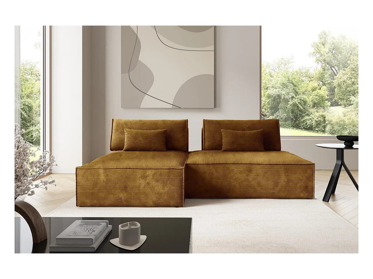 Modulaire hoekbankbed LUCCA Oranje