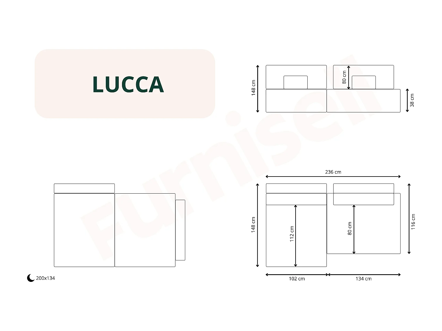 Canapé d'angle modulaire LUCCA Jaune moutarde