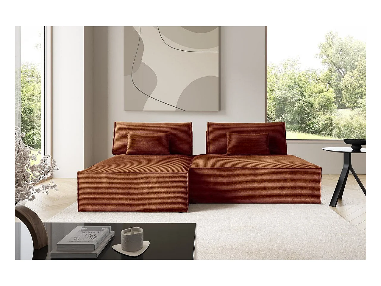 Modulaire hoekbankbed LUCCA Koper