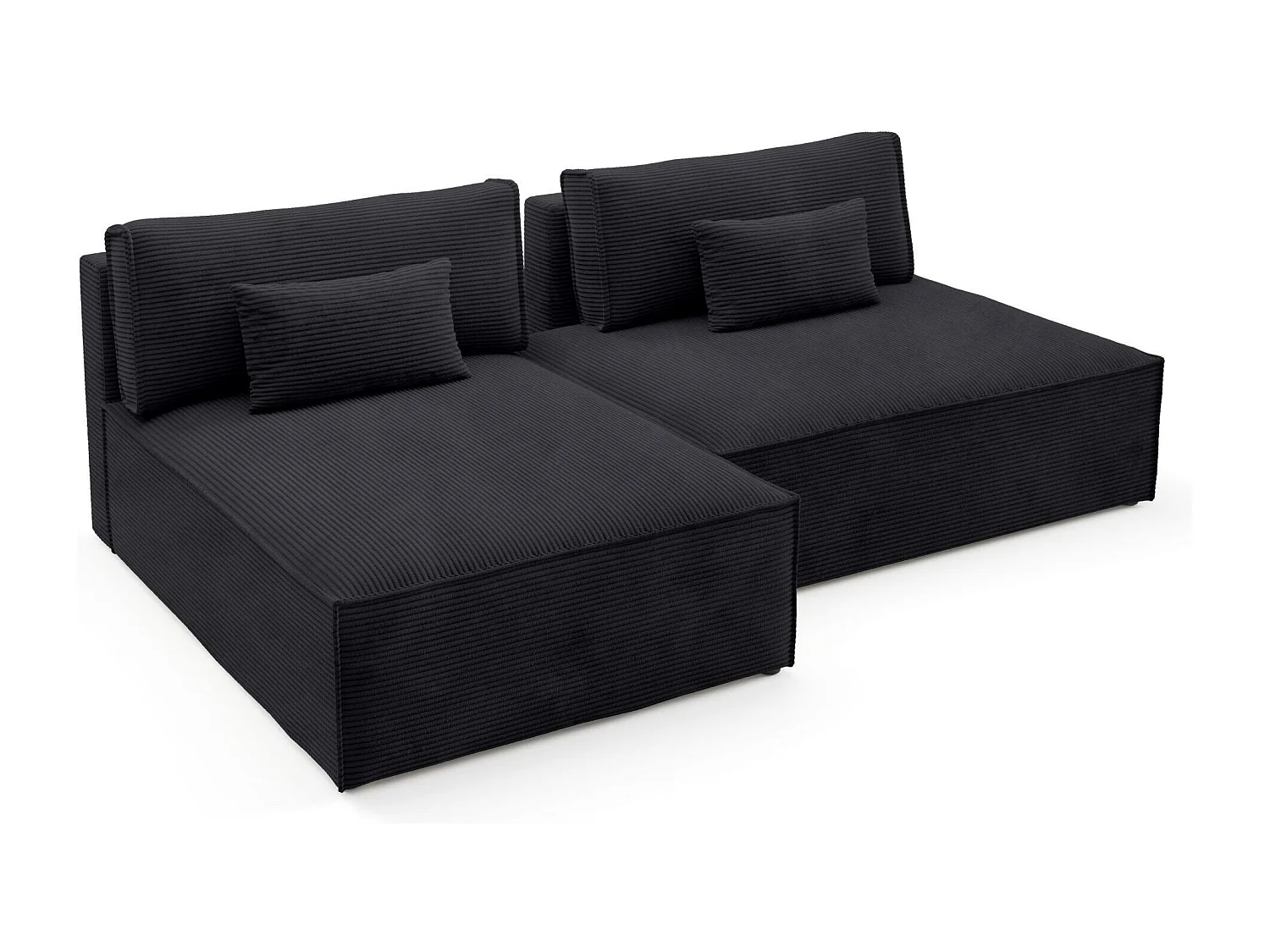 Modular Canapé d'angle convertible LUCCA Noir