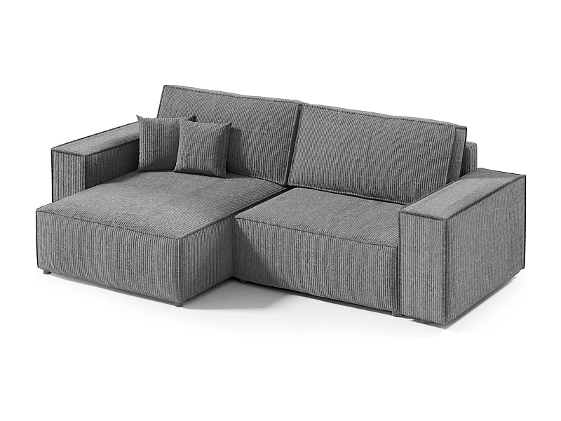 Ecksofa mit Schlaffunktion MILLE Mini Grau Anthrazit