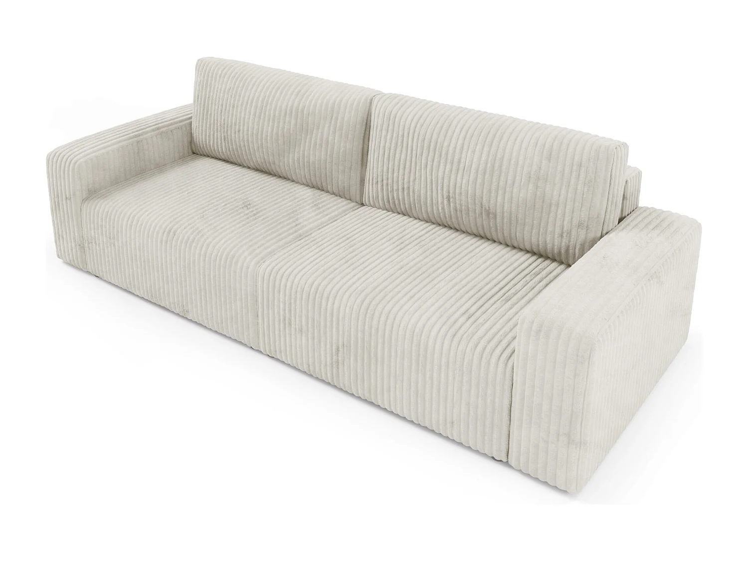 Canapé convertible 4 places en velours côtelé FANO Beige