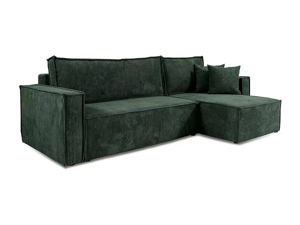 Canapé d'angle convertible Cord JIMMY Vert