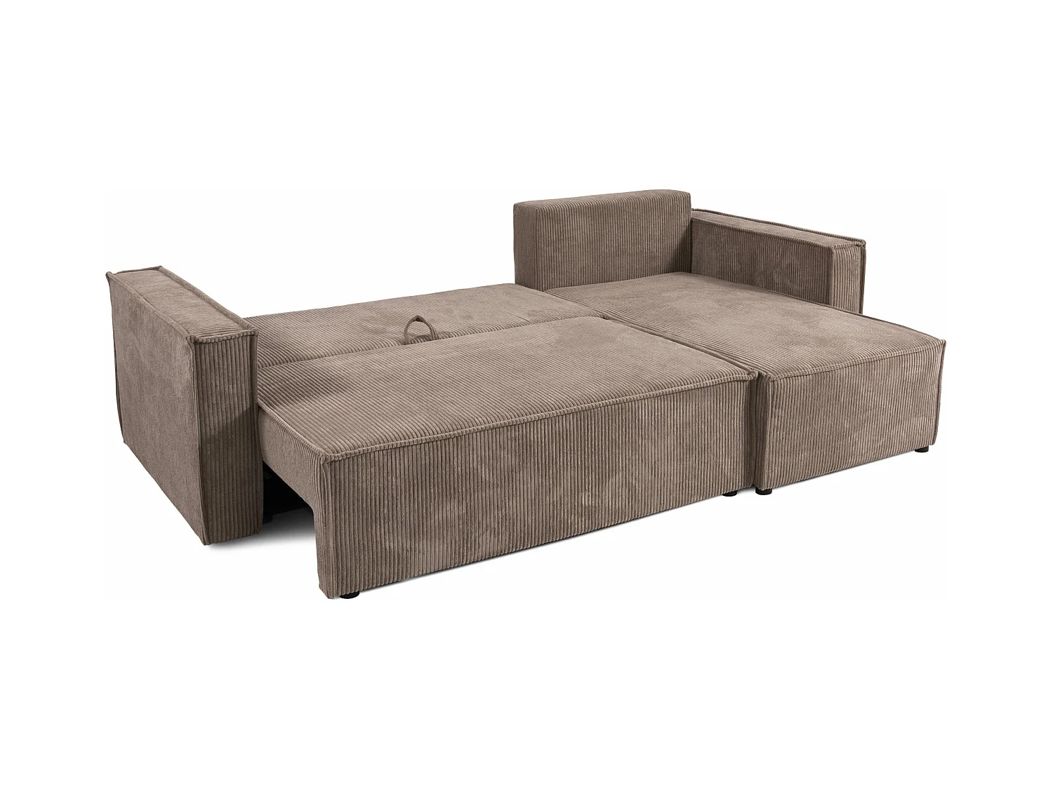 Ecksofa mit Schlaffunktion Cord JIMMY Schwarz