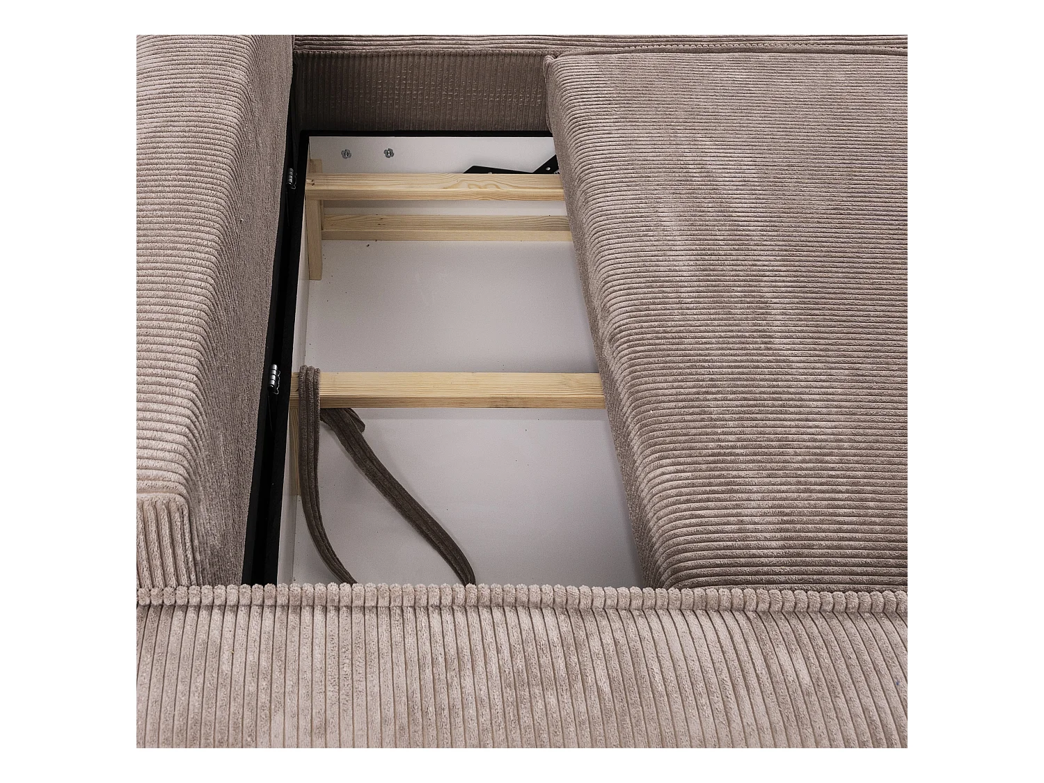 Ecksofa mit Schlaffunktion Cord JIMMY Schwarz