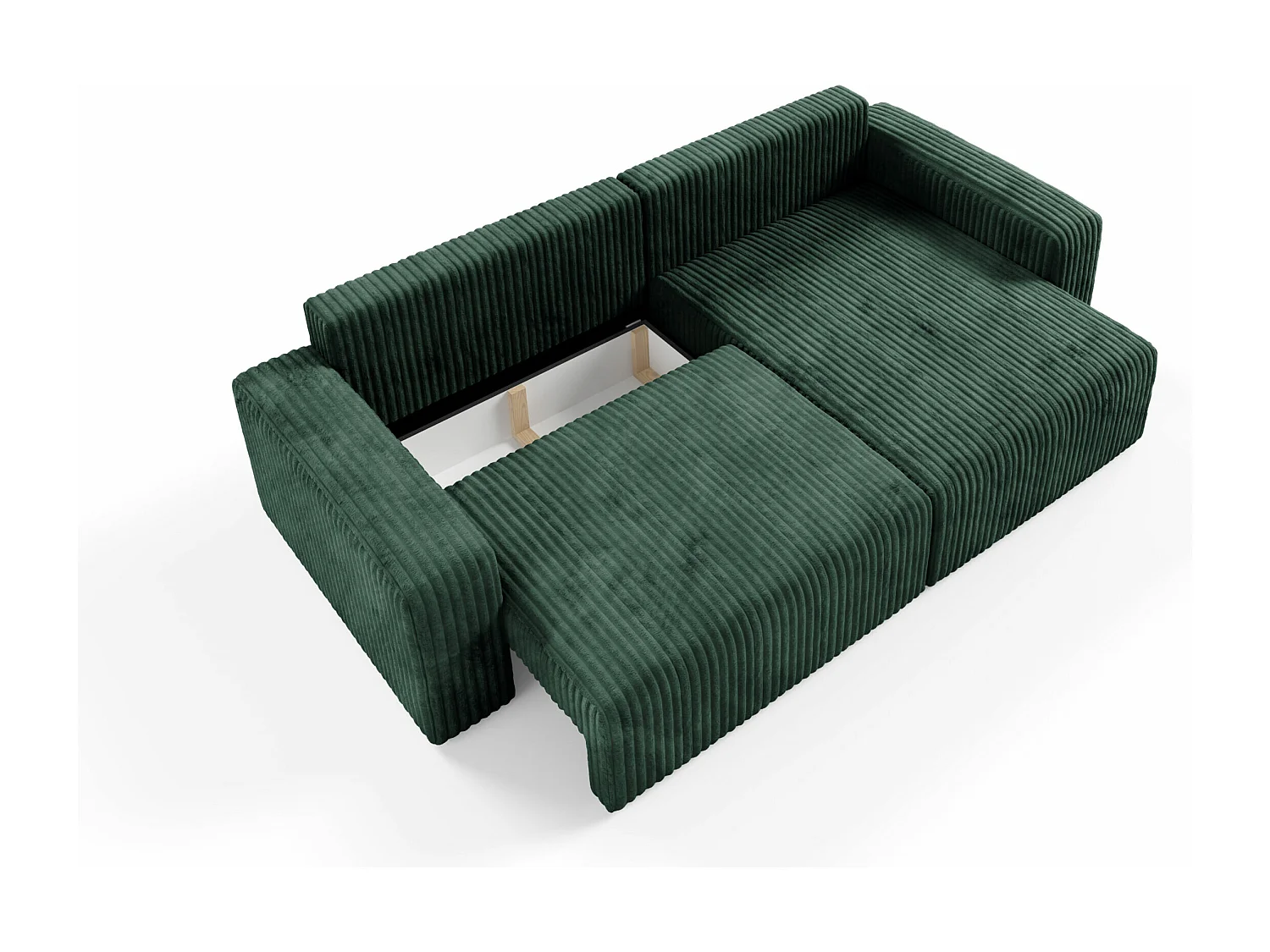 Ecksofa mit Schlaffunktion Cord FANO Grün