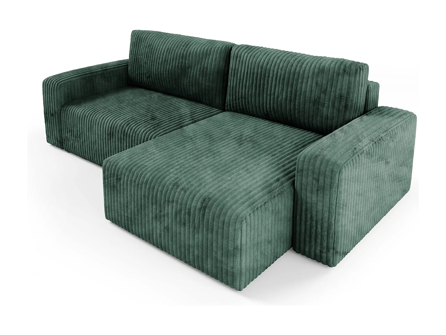 Ecksofa mit Schlaffunktion Cord FANO Grün