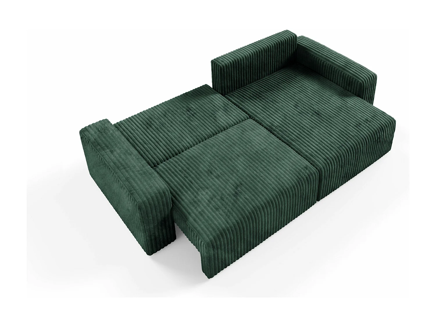 Ecksofa mit Schlaffunktion Cord FANO Grün