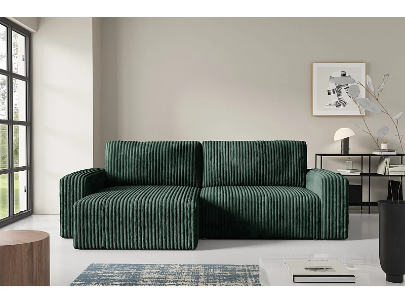 Canapé d'angle convertible Cord FANO Vert