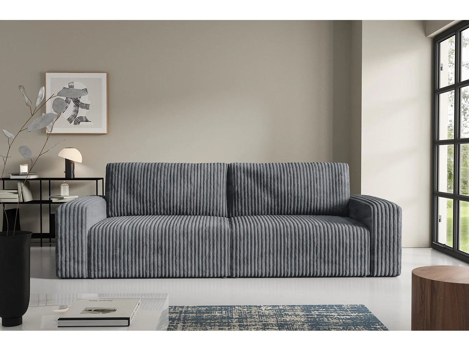Schlafsofa 4-Sitzer Cord FANO Grau