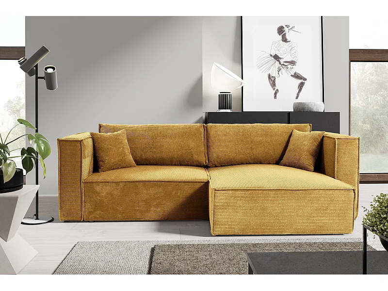Ecksofa mit Schlaffunktion Cord KEYMON beige