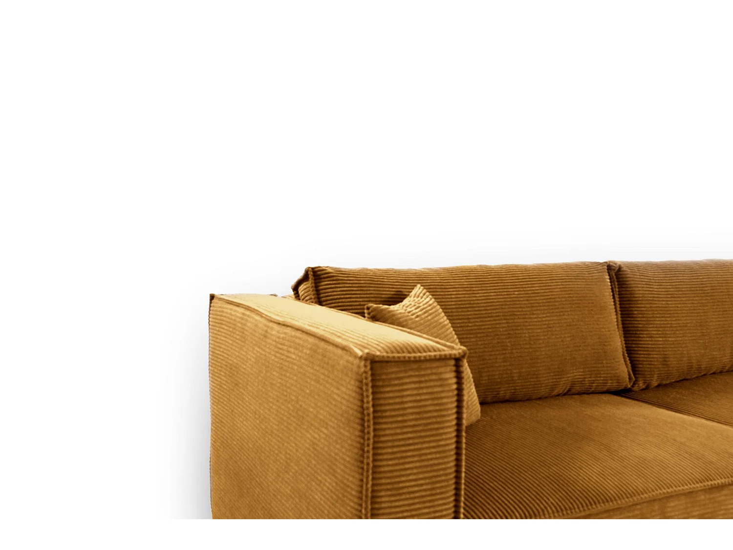 Canapé d'angle convertible en velours côtelé KEYMON beige