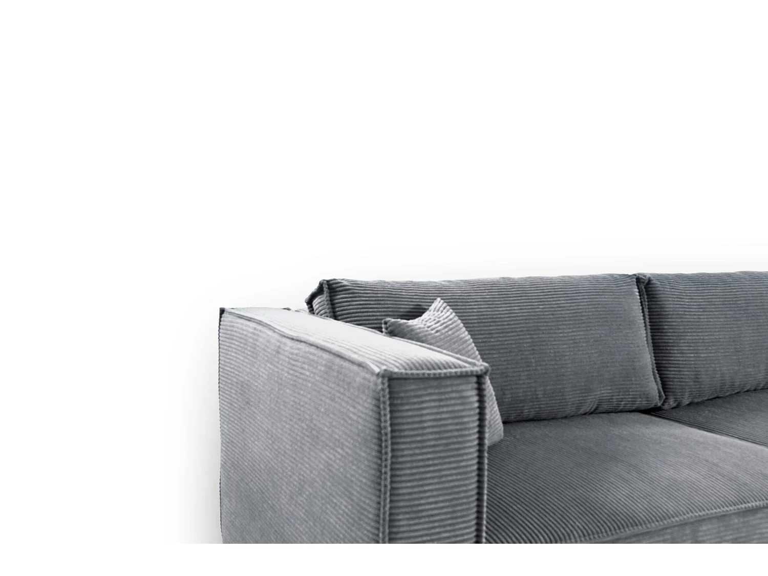 Canapé d'angle convertible en velours côtelé KEYMON Gris