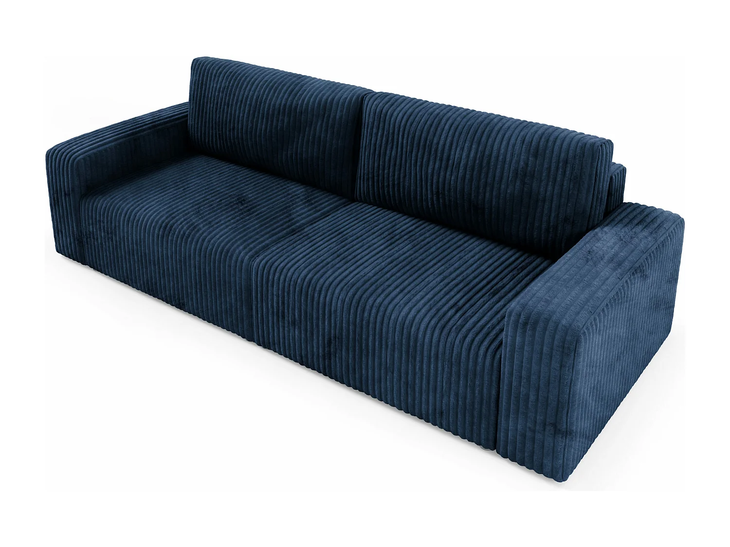 Canapé convertible 4 places en velours côtelé FANO Bleu