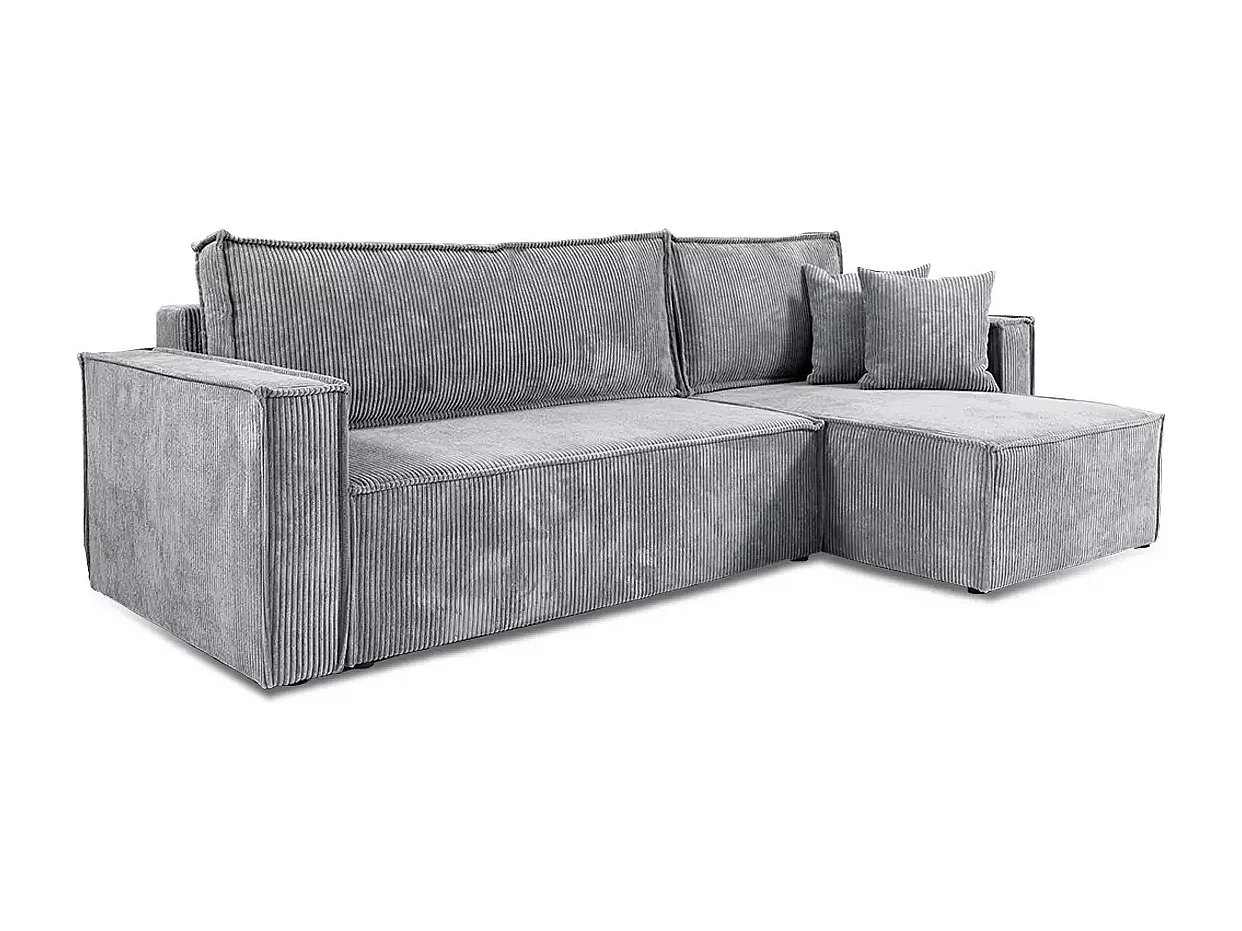 Canapé d'angle convertible Cord JIMMY Gris