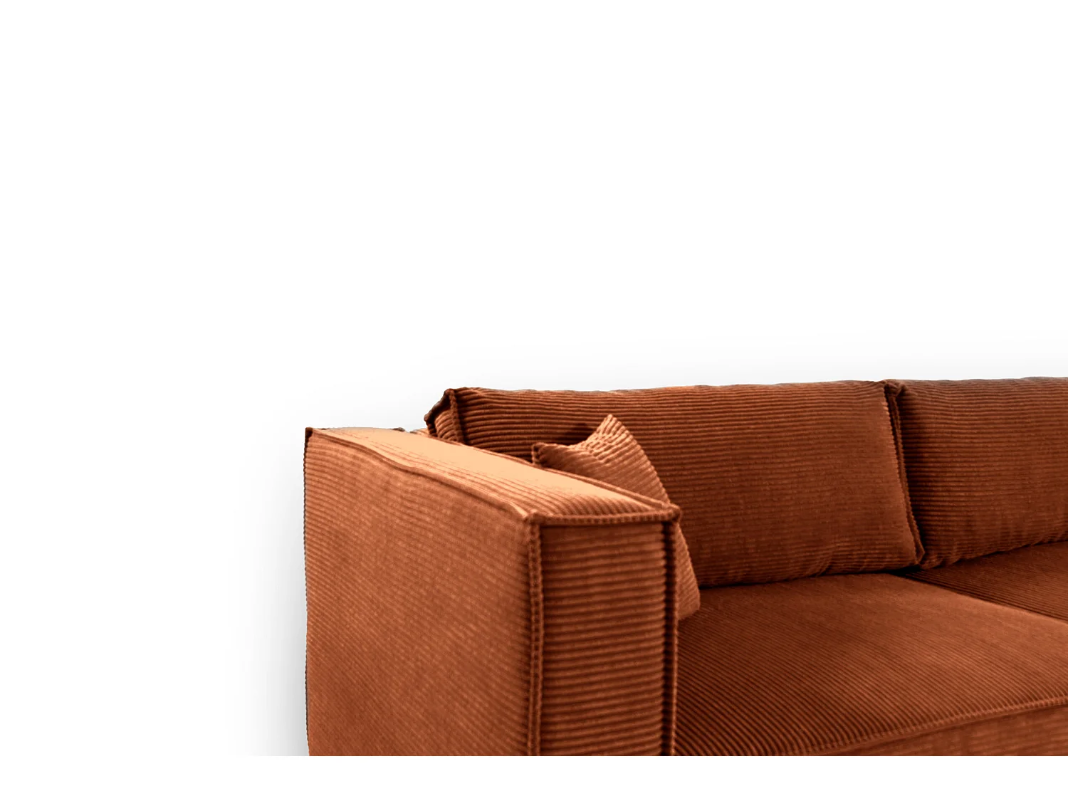 Canapé d'angle convertible en velours côtelé KEYMON Cuivre