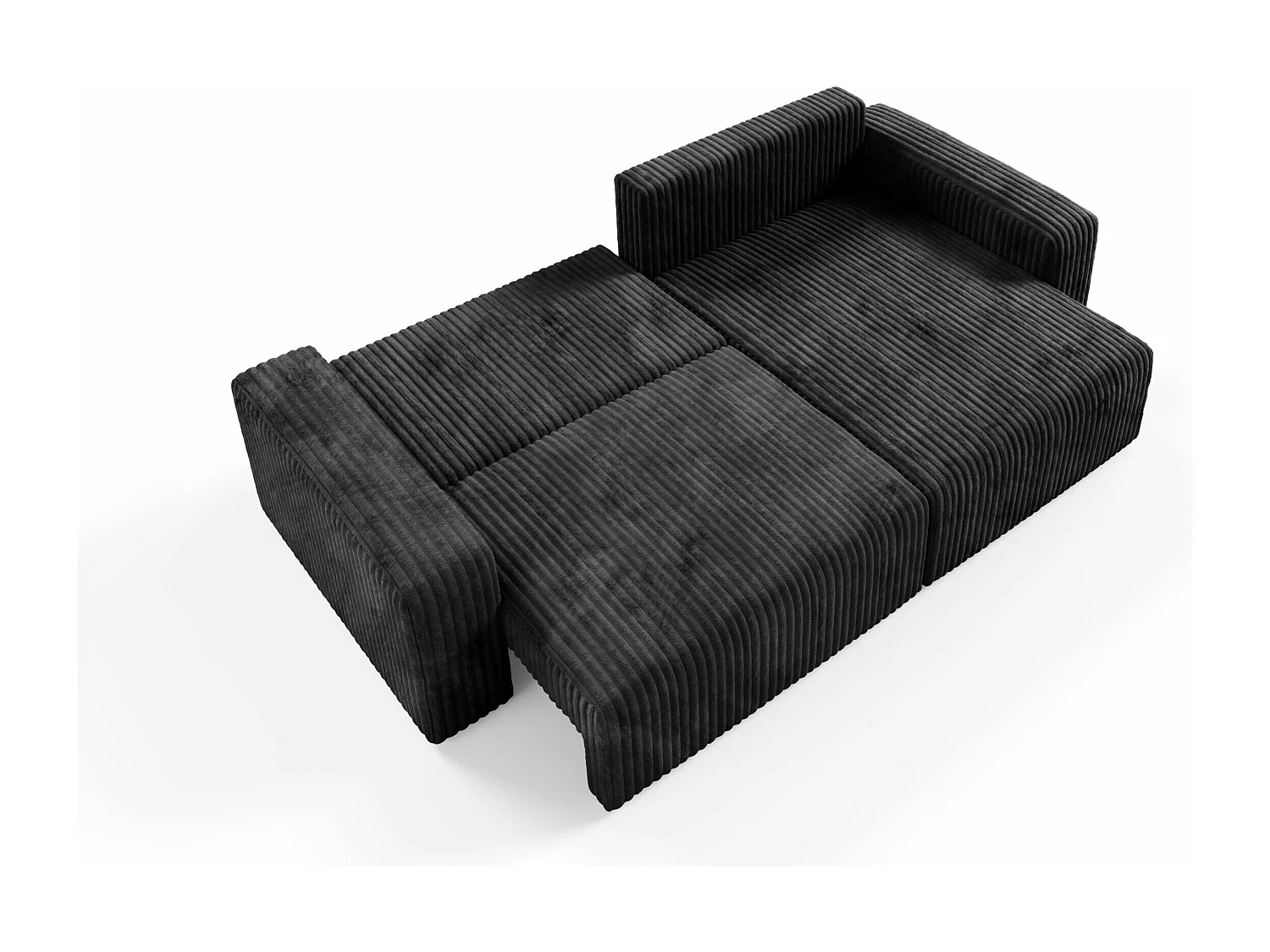 Canapé d'angle convertible Cord FANO Noir