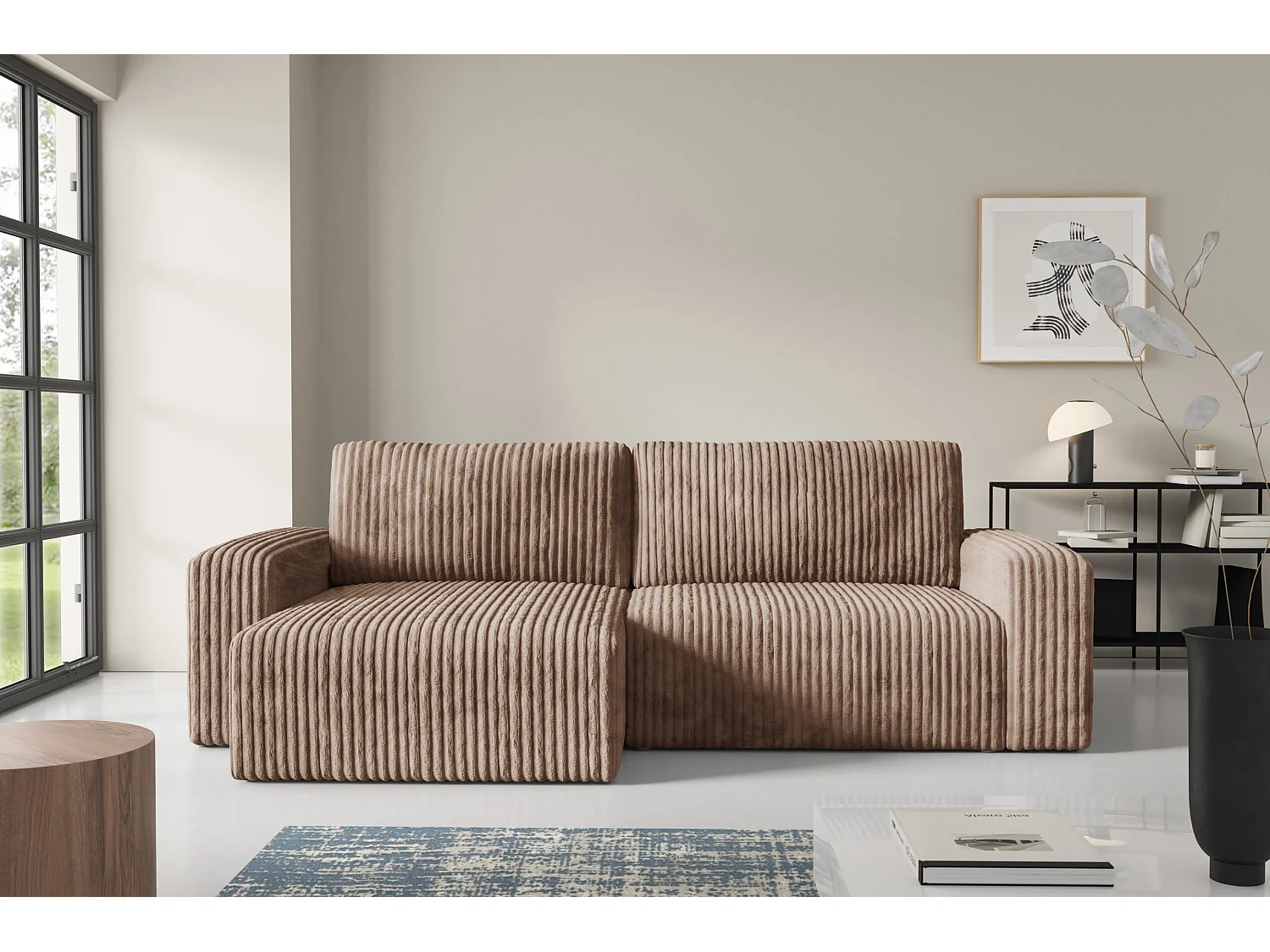Canapé d'angle convertible Cord FANO Braun