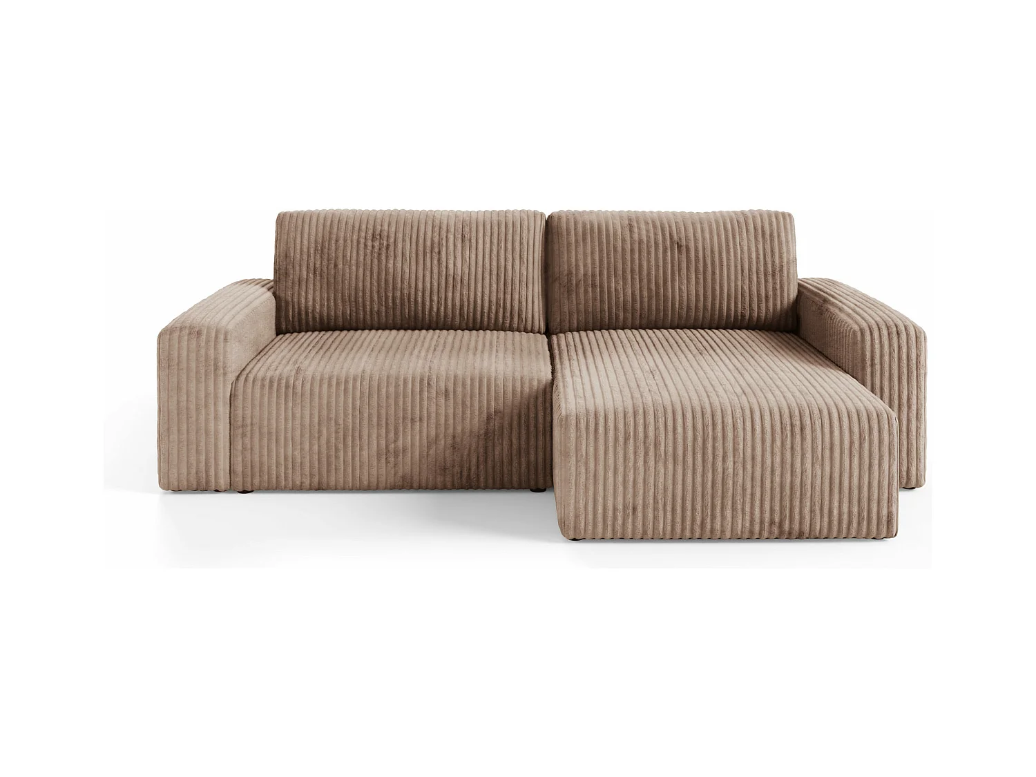 Ecksofa mit Schlaffunktion Cord FANO Braun