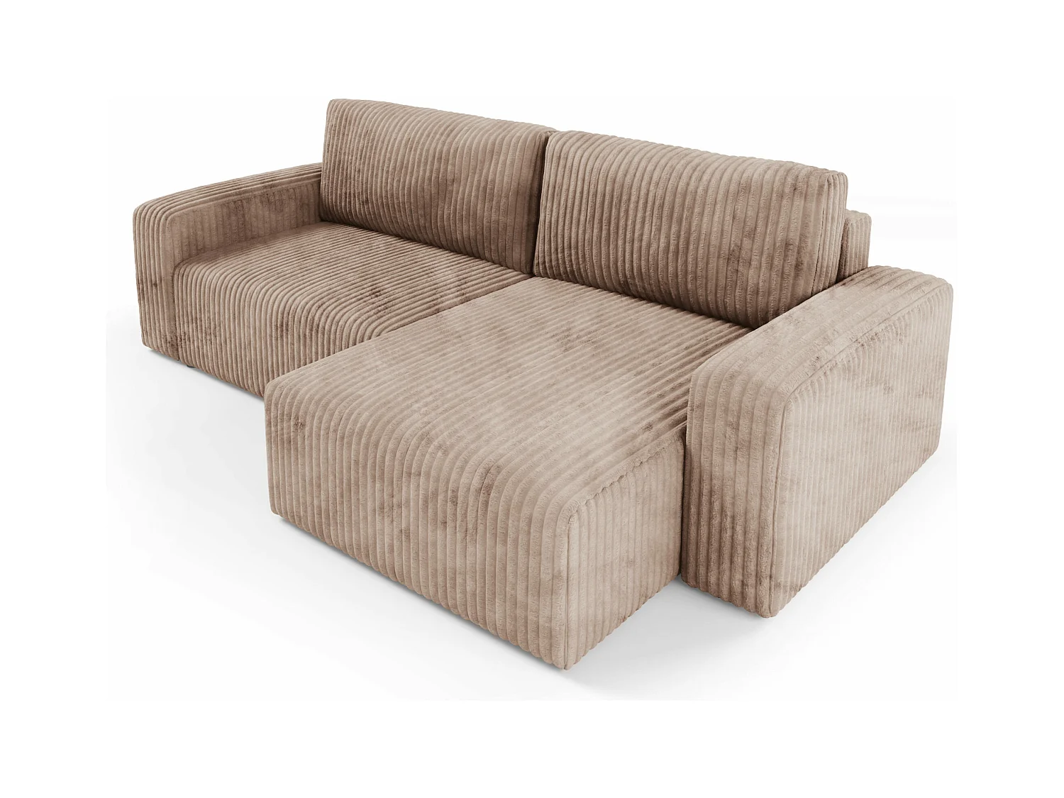 Ecksofa mit Schlaffunktion Cord FANO Braun