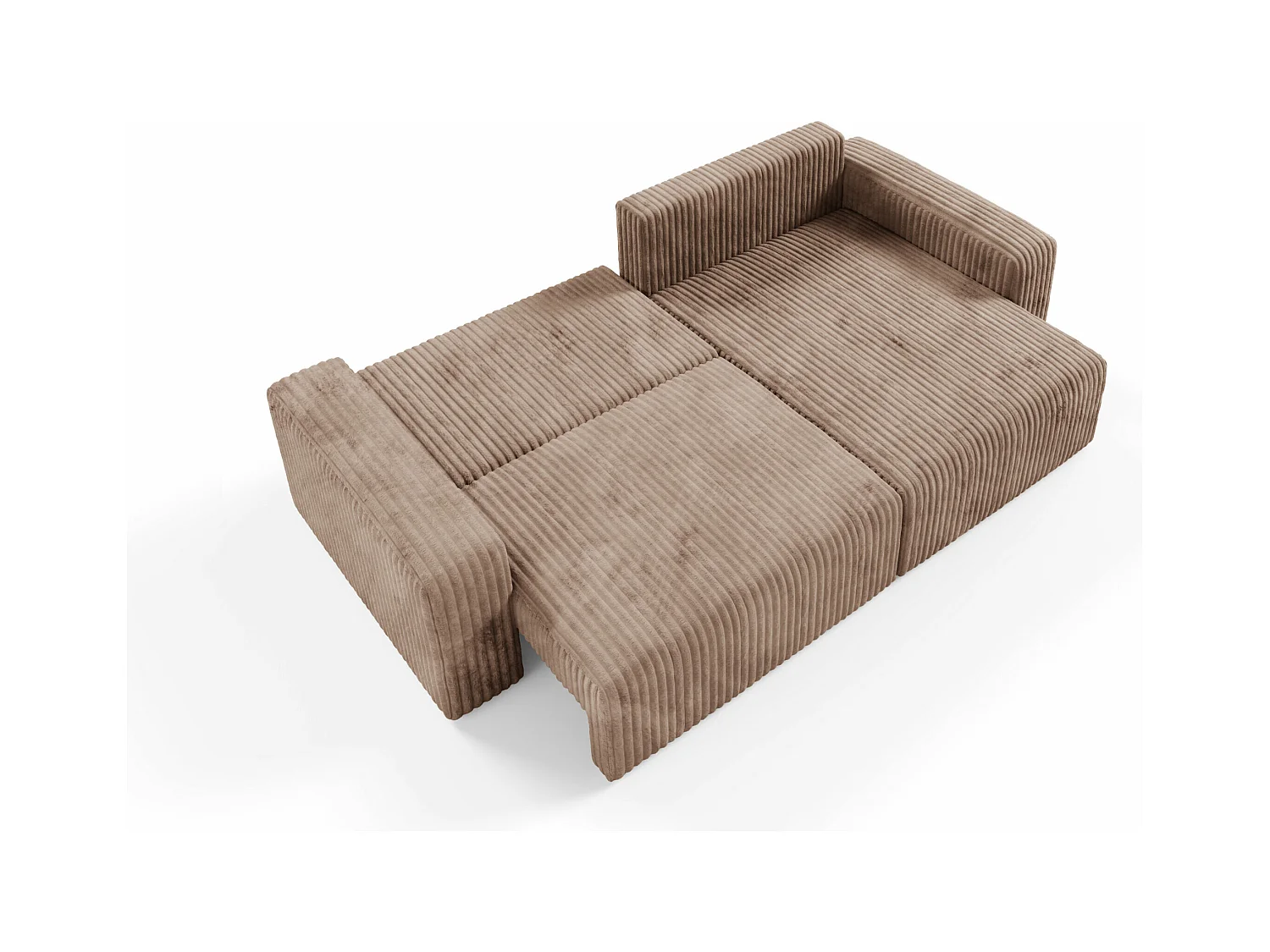 Ecksofa mit Schlaffunktion Cord FANO Braun
