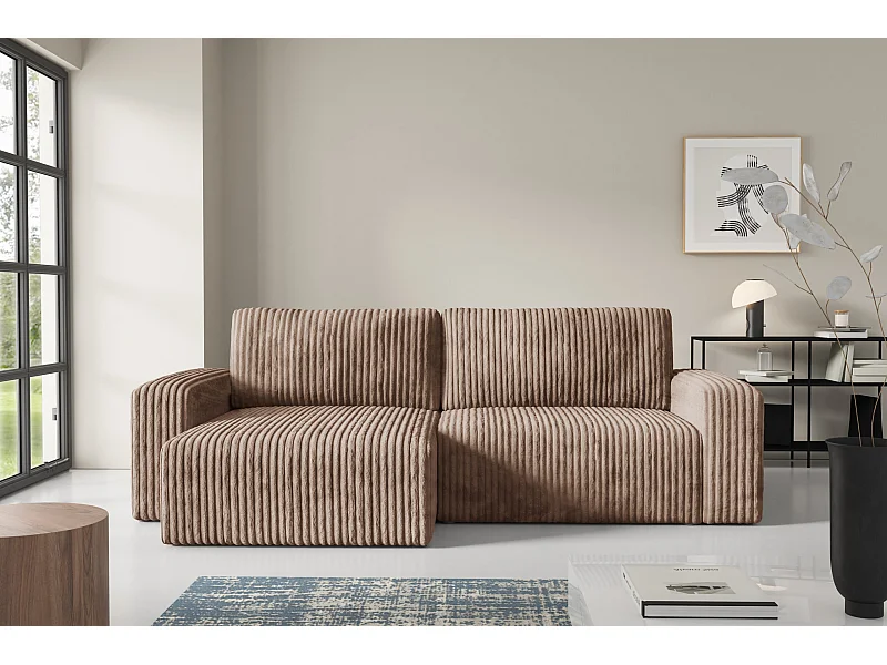 Canapé d'angle convertible Cord FANO Braun