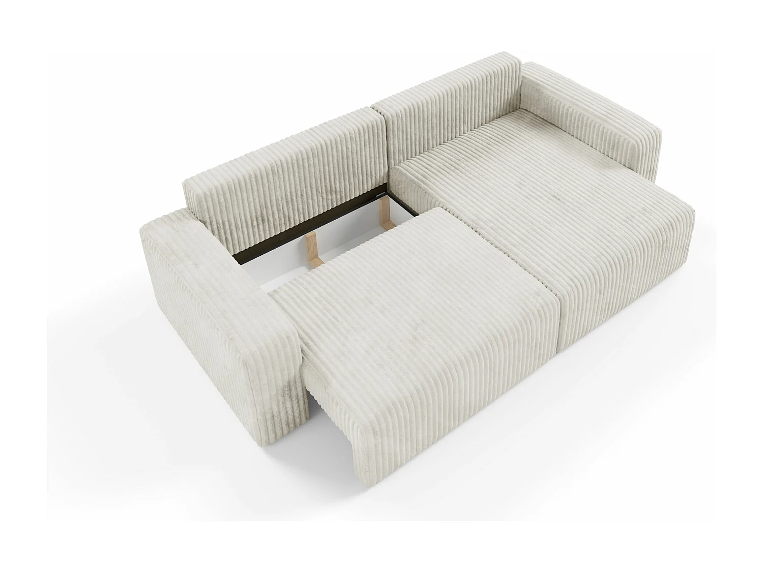 Ecksofa mit Schlaffunktion Cord FANO Beige