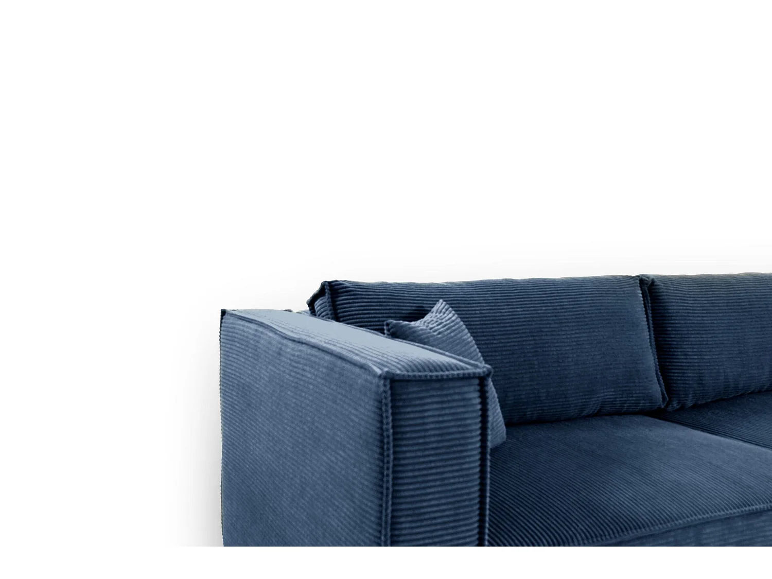 Canapé d'angle convertible en velours côtelé KEYMON Bleu