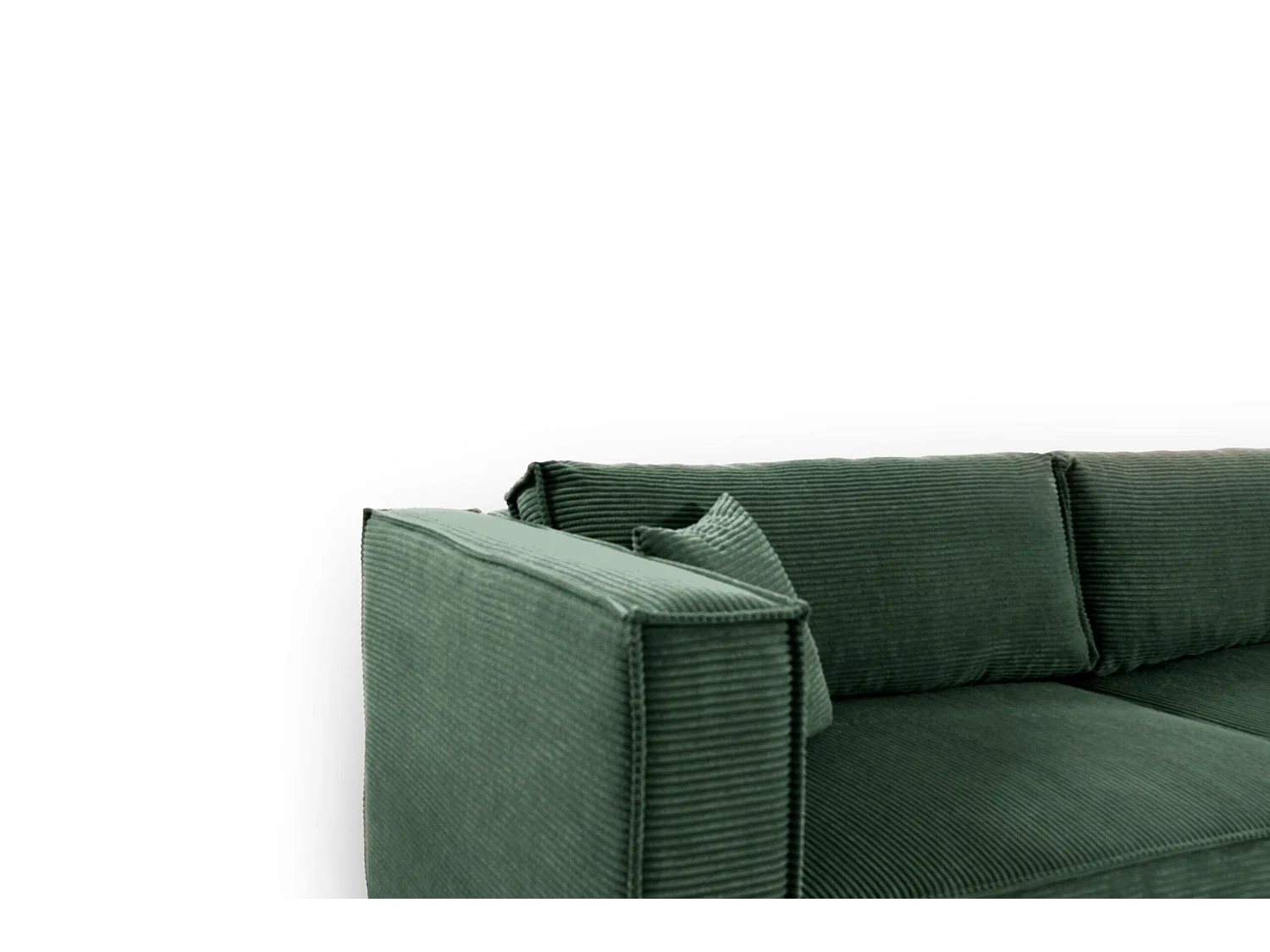 Canapé d'angle convertible en velours côtelé KEYMON Vert