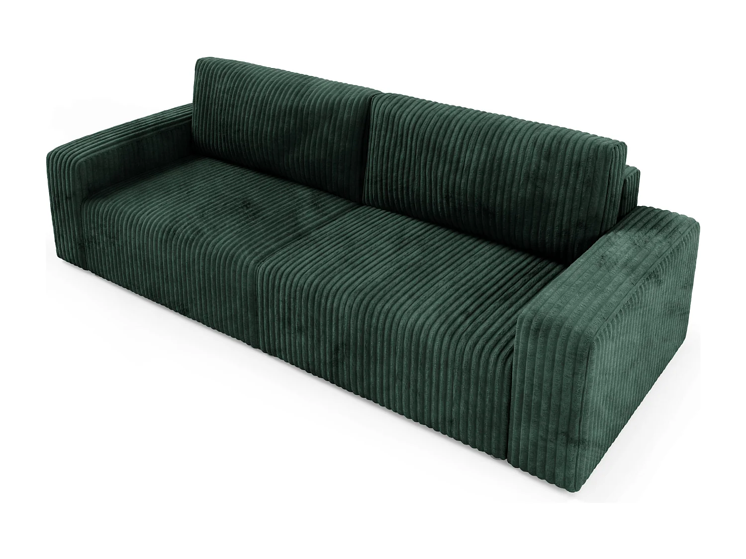 Canapé convertible 4 places en velours côtelé FANO Vert